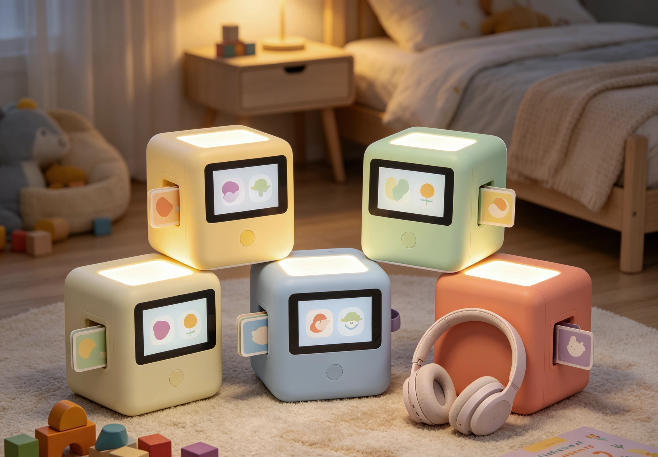 BETRUE kids story player with touch screen and night light, children bedroom scene, BSCI audited audio speaker factory