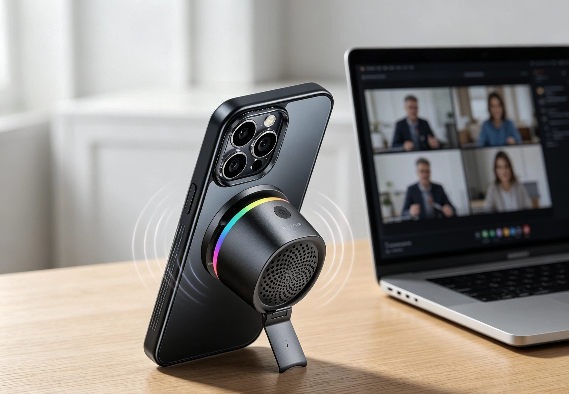 GN056 magnetic phone stand Bluetooth speaker with RGB light