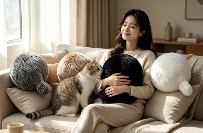 BETRUE Petit Qoobo AI robotic companion with cat-like tail movement