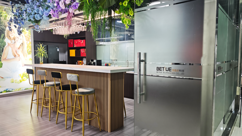 BETRUE audio product sample showroom, updated CE compliant audio OEM manufacturer