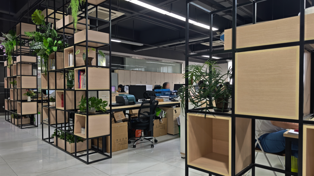 BETRUE Shenzhen open-plan office and reception area, BSCI audited audio speaker factory