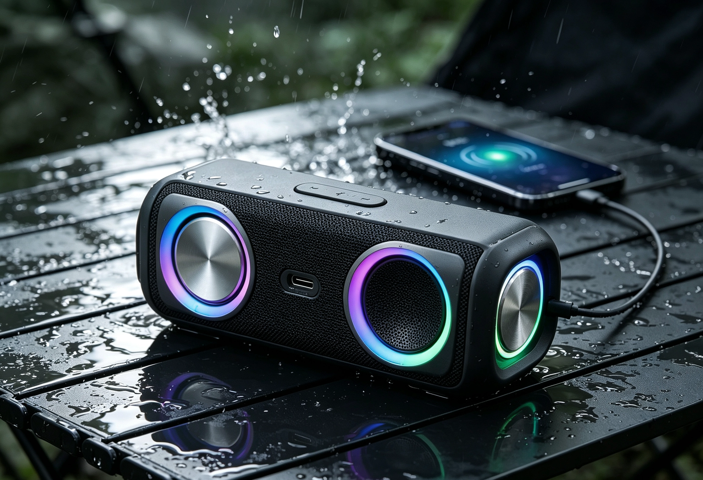 BETRUE waterproof Bluetooth speaker equipped with passive bass radiators outdoor scene, BSCI audited audio speaker factory
