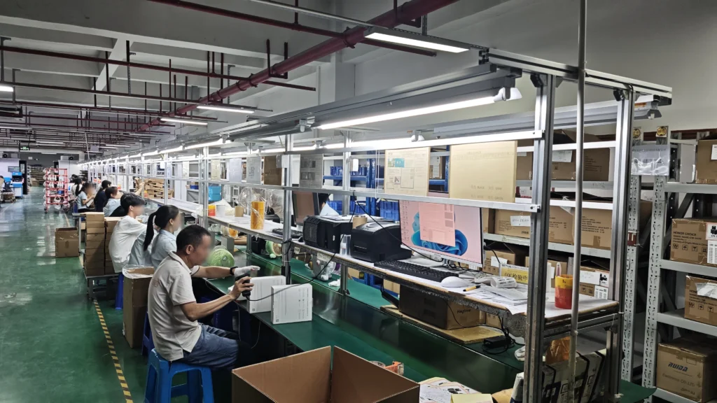 Audio product functional testing line at BETRUE factory, updated CE compliant audio OEM manufacturer