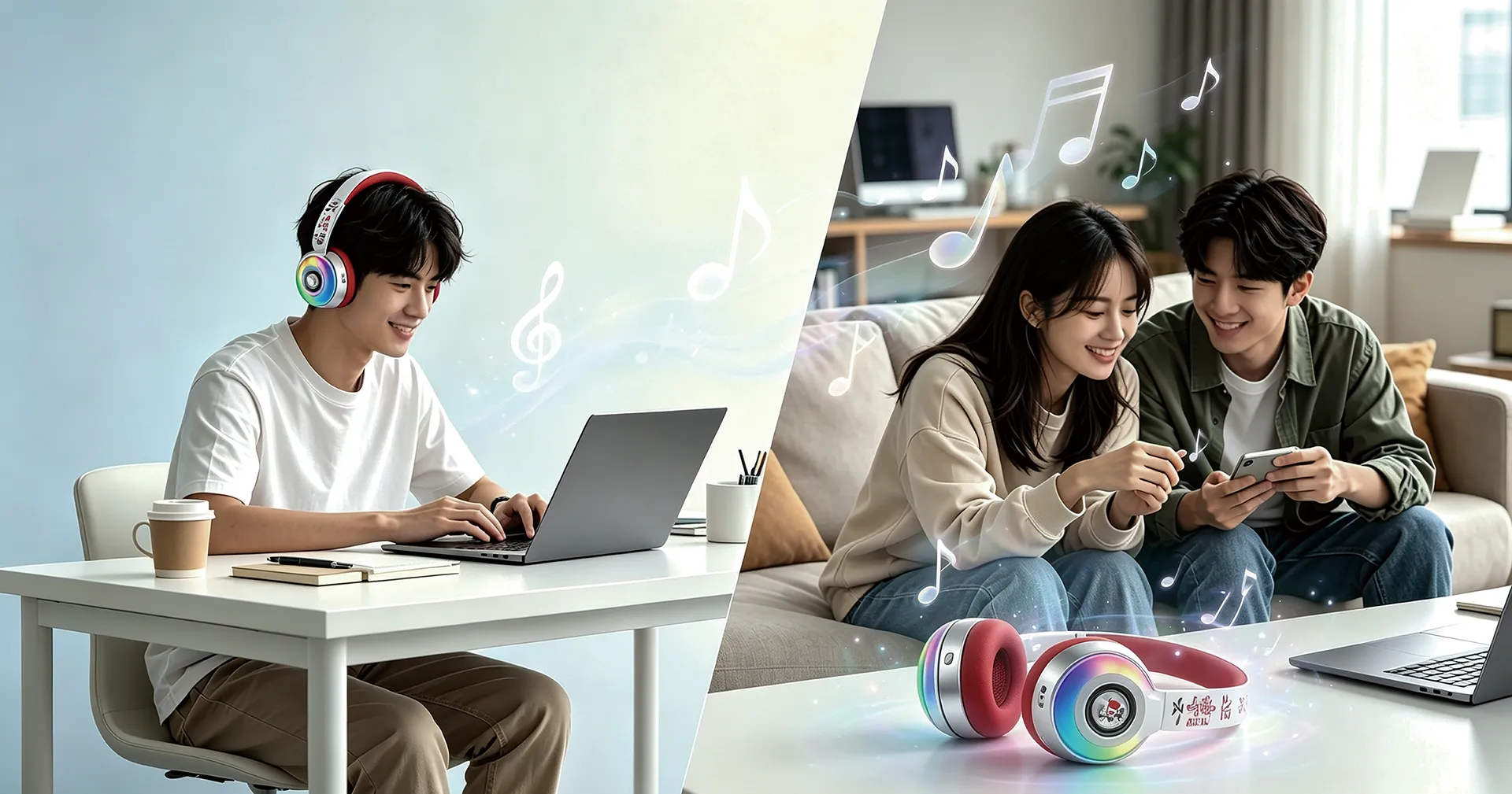 BETRUE GN050 over-ear headphones with external speakers and RGB lighting