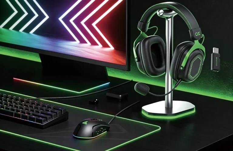 BETRUE GN051 gaming over-ear headphones with 2.4G dongle and external microphone