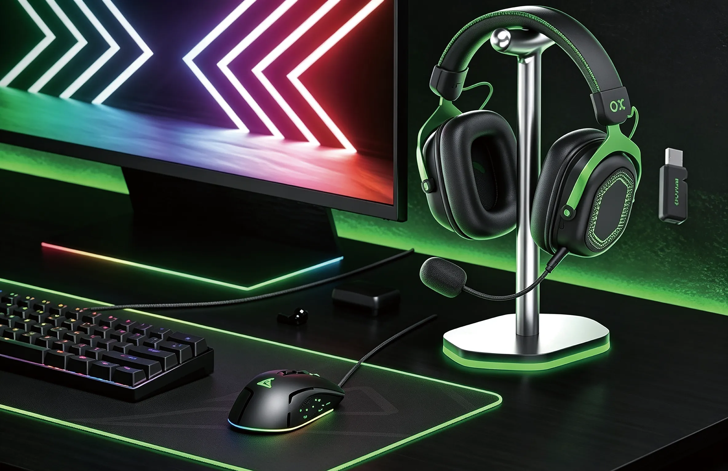 BETRUE GN051 gaming over-ear headphones with 2.4G dongle and external microphone